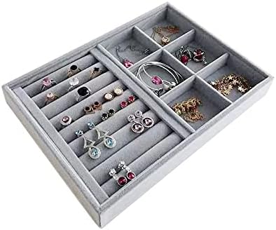 Gray Velvet Stackable Organizer Premium Quality Stackable Tray by SVEADISPLAY