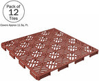 Pure Garden 12-Pack Polypropylene Interlocking Patio Deck Tiles - Image 5