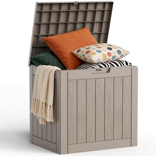 35 Gallon Outdoor Storage Box, Lockable Waterproof Deck Box by MAIUSCOLI