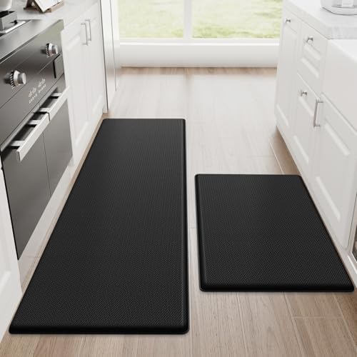 StepRite Kitchen Mats for Floor, 2-Piece Anti-Fatigue Kitchen Rugs by Bringcushiontoyourlife