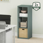 Furinno Cubicle Book Shelf, 3-Cube Bookshelf, Extra Thick Frame Horizontally & - Image 3