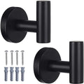 2 Pack Bathroom Towel Hooks Wall Mount Hooks Matte Black Towel Racks Coat Hooks by Homagic