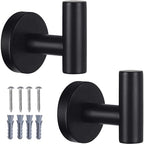 2 Pack Bathroom Towel Hooks Wall Mount Hooks Matte Black Towel Racks Coat Hooks by Homagic