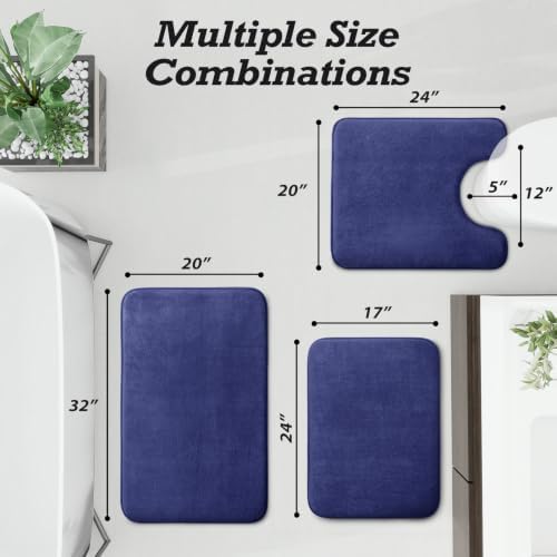 HUXMEYSON Bathroom Rugs Sets 3 Piece, Non-Slip & Quick Dry Bath Mat Set - Image 2