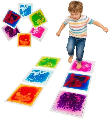 edusense Liquid Sensory Floor Tiles Non-Slip Autism Home&Classroom Play 3+ by Edusense