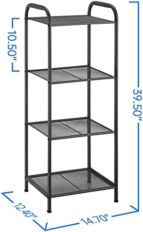 MAX Houser 4 Tier Standing Shelf Units Storage Rack, Charcoal Gray - Image 3