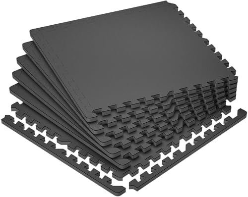SUPERJARE 0.79'' Extra-Thick 6 Pcs 24 Sq Ft Exercise Equipment Mats by SUPERJARE