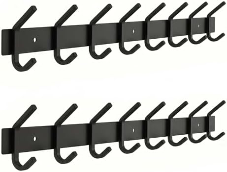 Coat Rack Wall Mount – 24 Inch Stainless Steel Hook Rail by SAYONEYES