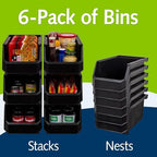 Akro-Mils ReadySpace Large Stackable Plastic Storage Bins - Image 4