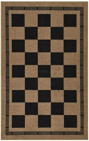 Vasofe Washable Small Entry Rug, 2x3 Checkered Jute Rugs Outdoor Indoor Mat - Image 5