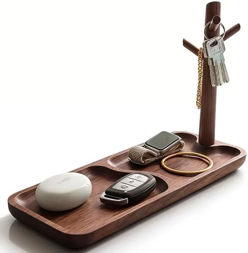 Solid Black Walnut Wooden Key Tray, Key Bowl by Unknown