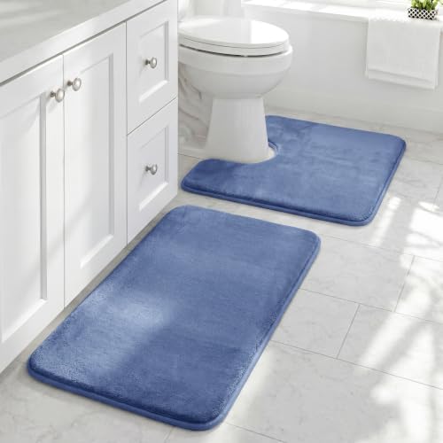 HUXMEYSON Bathroom Rugs Sets 2 Piece, Non-Slip & Quick Dry Bath Mat Set by HUXMEYSON