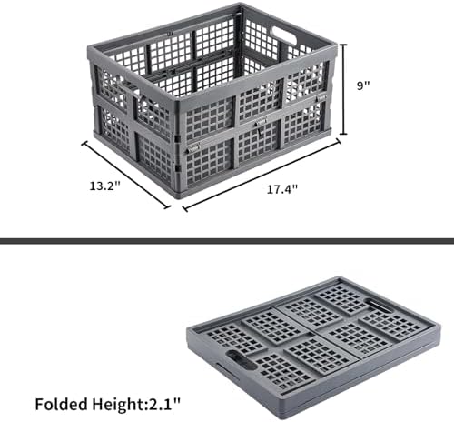 Aebeky 3-Pack Plastic Collapsible Storage Crates-30L, Foldable Plastic Crates - Image 3