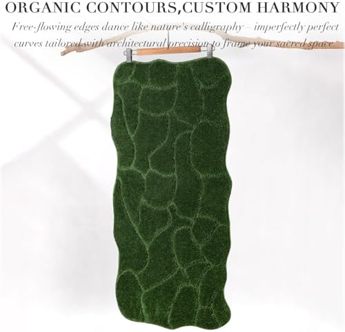 BSICPRO Large Bathroom Rugs Runner, 24x59 Scalloped Bath Mats, Forest Green - Image 6