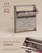 VASAGLE Narrow Shoe Storage Cabinet Organizer - Image 2
