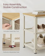 VASAGLE 3-Tier Shoe Rack, Storage Bench - Image 6