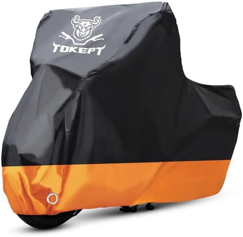 Motorcycle Cover Waterproof Outdoor Storage Fits Up to 96" by Tokept
