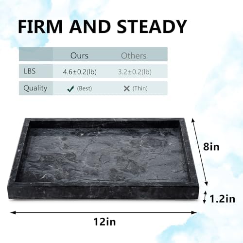 Real Natural Marble Tray for Bathroom, Kitchen Counter & Desktop - Image 2