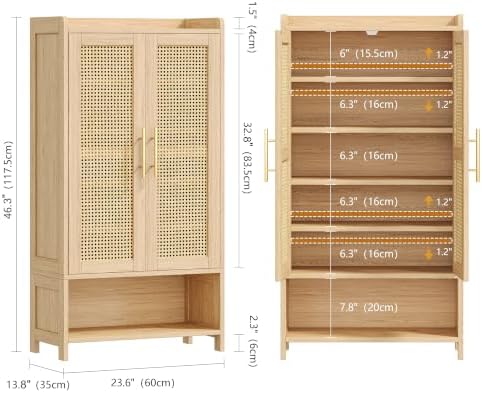 Keehusux Rattan Shoe Cabinet - Image 2