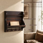 Acacia Wood Mail Organizer Wall Mount - Image 5