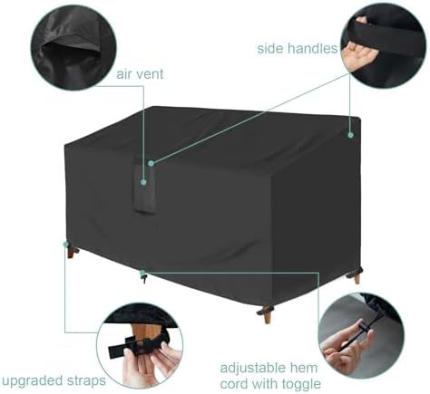 Outdoor Couch Cover Waterproof, 3-Seater Patio Sofa Furniture Covers - Image 2
