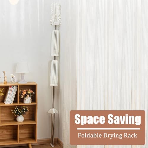 3 Tier Foldable Clothes Drying Rack, Stainless Steel 360° Rotatable Clothes - Image 4