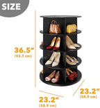 SpaceAid 4 Tier Rotating Shoe Rack Tower, Spinning Shoe Display Lazy Susan - Image 2