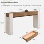 OKD 63" Console Table with Drawers, Thick Block Entryway Table - Image 2