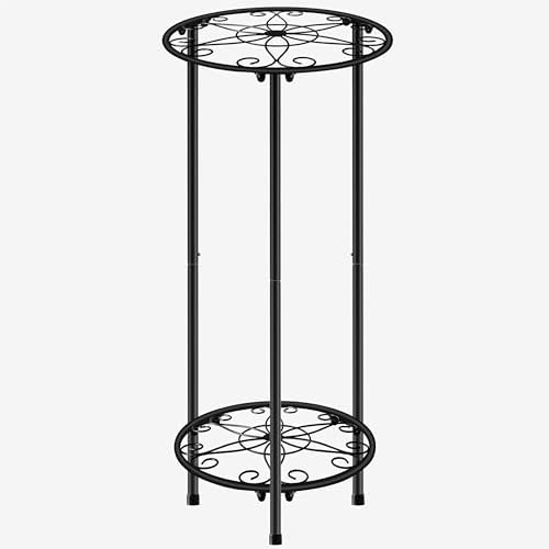 CASIMR Plant Stand Indoor Outdoor, Metal Rustproof Flower Shelf 2 Tier 23.9 inch by CASIMR