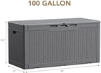 Devoko 100 Gallon Waterproof Deck Box, Resin Large Outdoor Storage Box - Image 6