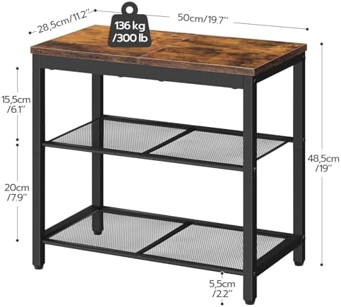 HOOBRO Shoe Bench, 3-Tier Shoe Rack, Industrial Shoe Organizer Storage Bench - Image 3