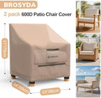 600D Outdoor Patio Chair Covers Waterproof 33"Wx34"Dx31"H, 2 Pack - Image 2