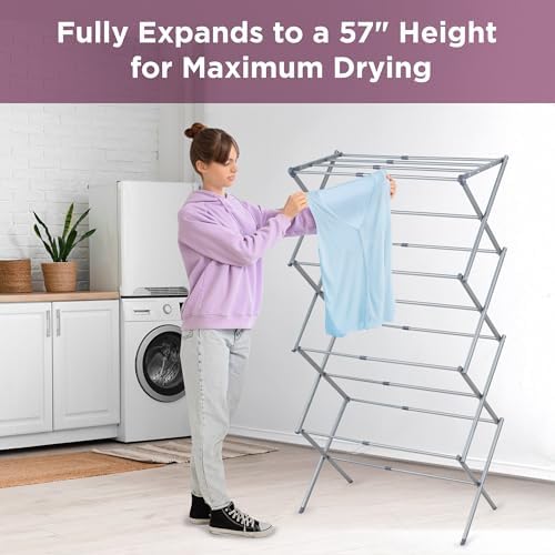 BLACK+DECKER 4-Tier Expandable Collapsible Clothes Drying Rack, Telescopic - Image 5