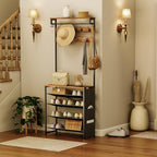 HOOBRO Hall Tree with Bench, Entryway Coat Rack with Shoe Rack, Shoe and Coat - Image 2