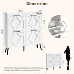 Nicetree Shoe Cabinet with 4 Flip Drawers, Freestanding Shoe Organizer Cabinet - Image 2