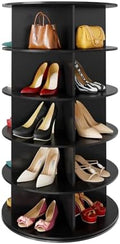 SpaceAid 5 Tier Rotating Shoe Rack Tower, Spinning Shoe Display Lazy Susan by SpaceAid