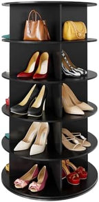 SpaceAid 5 Tier Rotating Shoe Rack Tower, Spinning Shoe Display Lazy Susan by SpaceAid