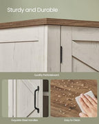 VASAGLE Farmhouse Shoe Cabinet, Narrow Storage Organizer, 4 Doors - Image 7