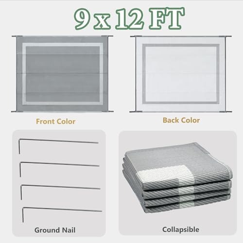 Ogrmar 9x12 FT Reversible Mats, Outdoor Rug - Image 2