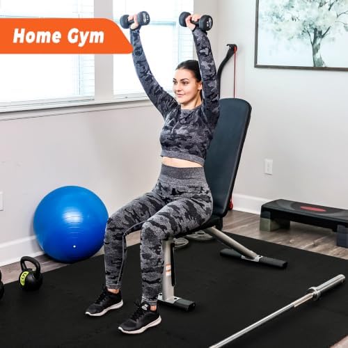 SUPERJARE 0.4'' Thick 48 Pcs 192 Sq Ft Rubber Top Exercise Equipment Mats - Image 5