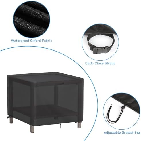 Outdoor Ottoman Cover for 25 Inch Rectangle Side Table - Image 3