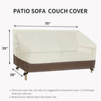 Easy-Going Heavy Duty Outdoor Bench Couch Cover, 70Wx38Dx35H inch - Image 6
