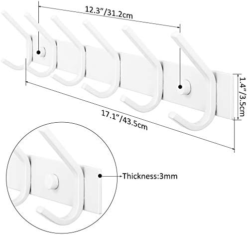 WEBI Coat Rack Wall Mount, Coat Hooks Wall Mounted, Coat Hanger Wall Hook Rack - Image 3