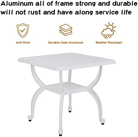 YKSY&YKSY Jardin DE Centennial Cast Aluminum Outdoor Side Table, Anti-Rust - Image 4