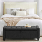 Huatean Home 43" Ottoman with Storage, Dark Gray Storage Ottoman Bench - Image 6