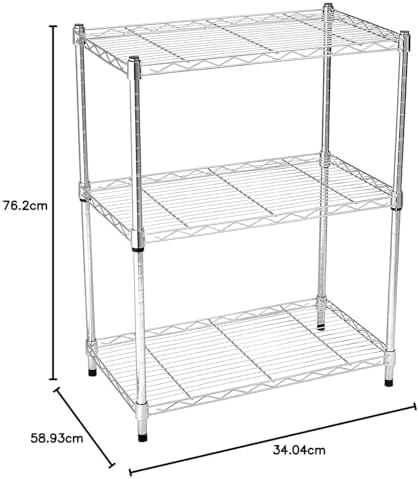 Amazon Basics 3-Shelf Adjustable Heavy Duty Steel Wire Shelving Rack - Image 5