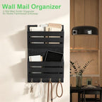 MOOACE Mail Organizer Wall Mount, Wood Mail and Key Holder - Image 2