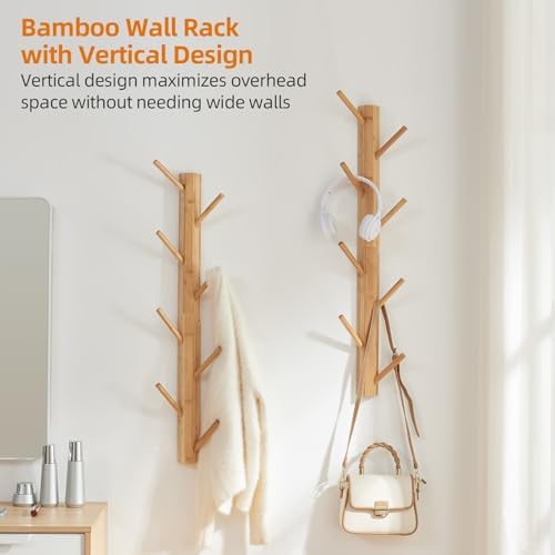 TIOPGHAD 2-Pack Vertical Wall Mount Coat Rack - Image 2