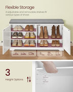 VASAGLE 3-Tier Shoe Storage Bench - Image 4