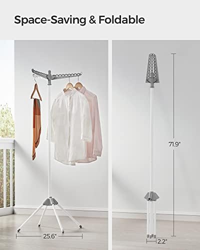 SONGMICS Clothes Drying Rack, 61.6-Inch Drying Rack, 3 Rotatable Arms - Image 3
